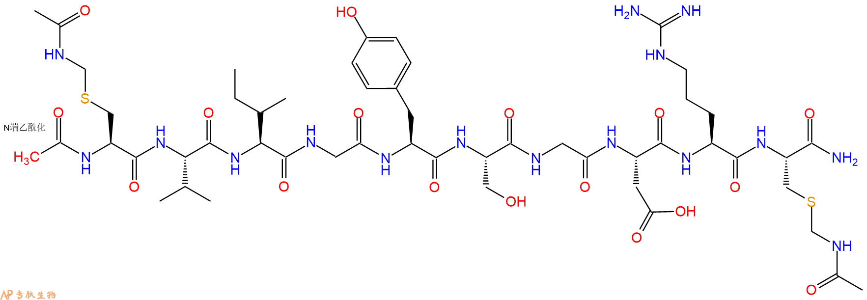 专肽生物产品Ac-[Cys(Acm)33, 42]-EGF(33-42)amide, mouse