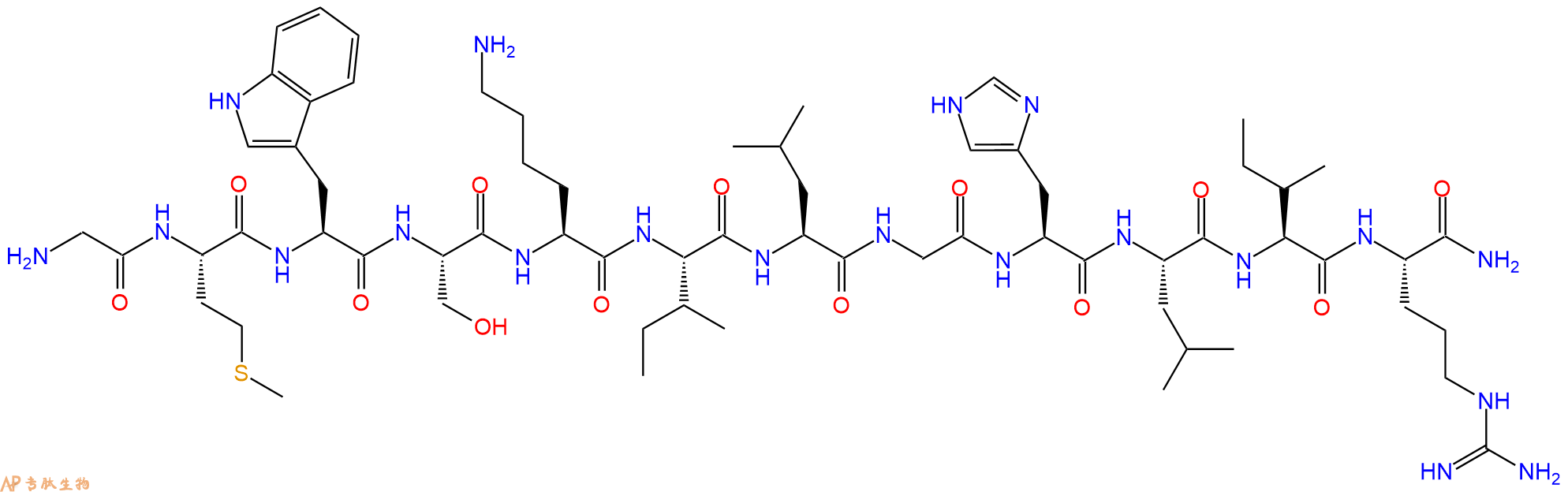 专肽生物产品十二肽GMWSKILGHLIR-NH21260654-67-8