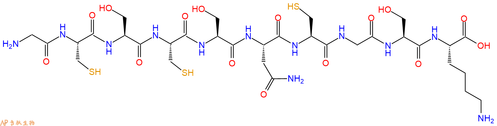 专肽生物产品Gly-Cys-Ser-Cys-Ser-Asn-Cys-Gly-Ser-Lys126887-17-0