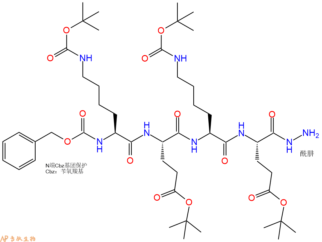 专肽生物产品四肽Cbz-Lys(Boc)-Glu(OtBu)-Lys(Boc)-Glu(OtBu)-NH-NH253665-62-6