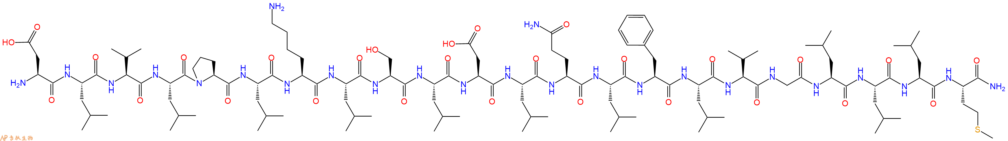 专肽生物产品二十二肽DLVLPLKLSLDLQLFLVGLLLM-NH2