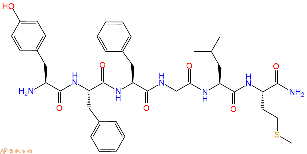 专肽生物产品六肽Tyr-Phe-Phe-Gly-Leu-Met-NH2119372-41-7