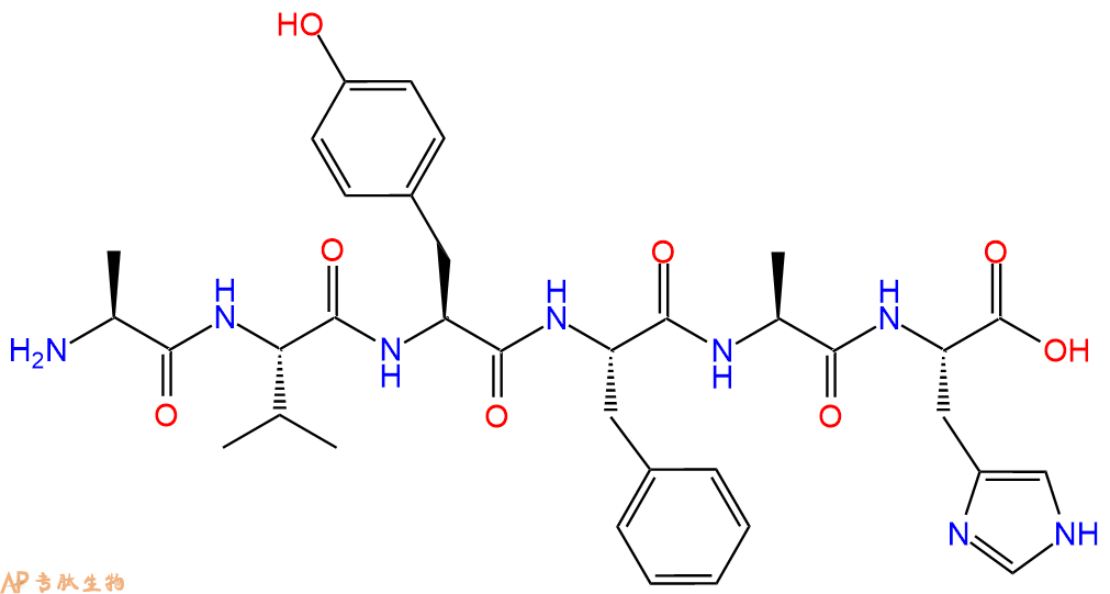 专肽生物产品六肽L-Ala-Val-Tyr-Phe-Ala-His129119-01-3