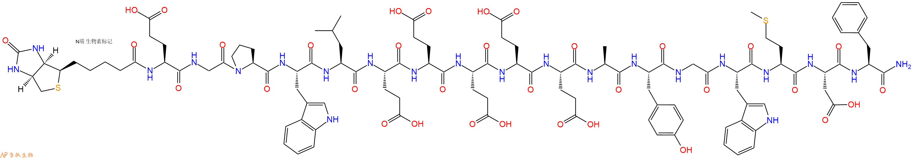 专肽生物产品生物素标记肽Biotin-EGPWLEEEEEAYGWMDF-NH2663625-43-2