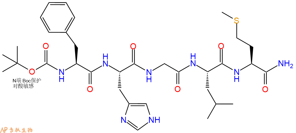 专肽生物产品五肽Boc-Phe-His-Gly-Leu-Met-NH2103969-90-0