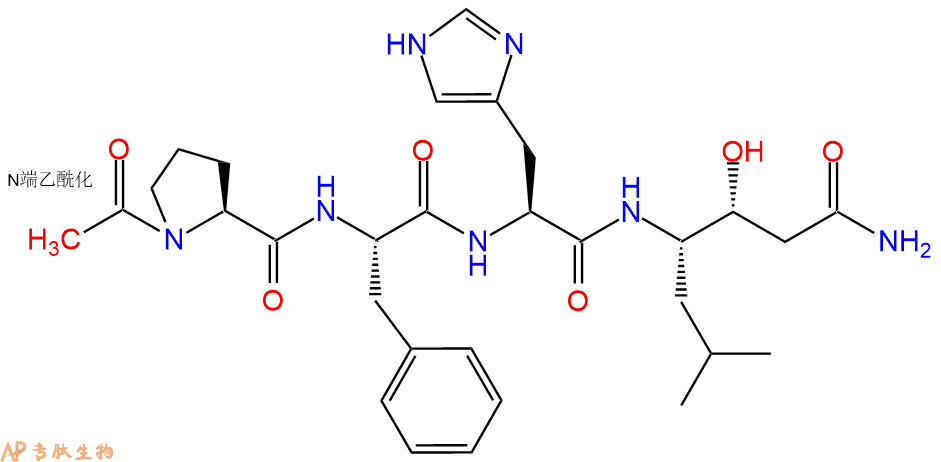 专肽生物产品四肽Ac-Pro-Phe-His-Sta-NH2111113-34-9
