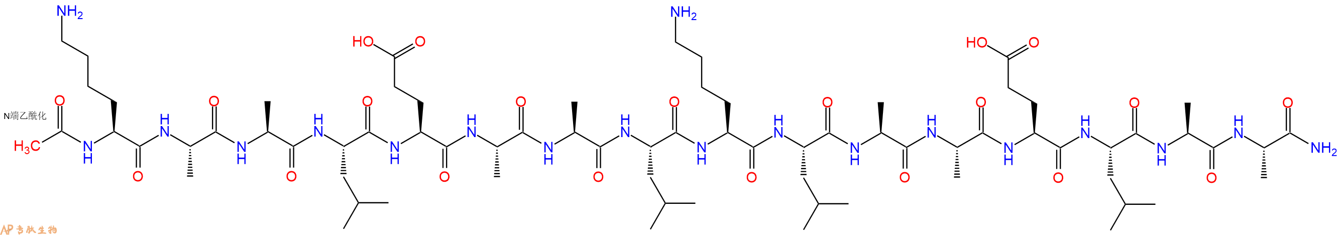 专肽生物产品十六肽Ac-KAALEAALKLAAELAA-NH2136795-90-9