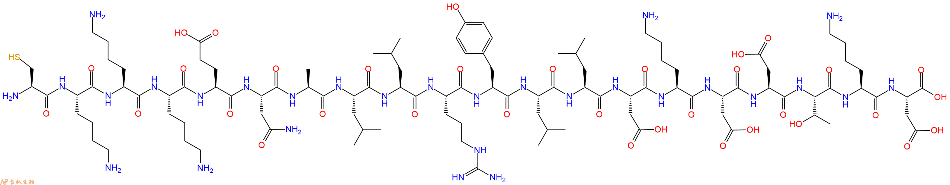 专肽生物产品二十肽CKKKENALLRYLLDKDDTKD