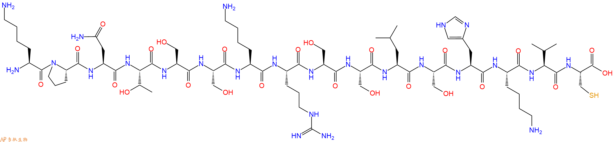 专肽生物产品十六肽KPNTSSKRSSLSHKVC