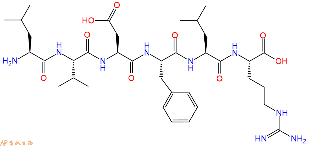 专肽生物产品六肽Leu-Val-Asp-Phe-Leu-Arg