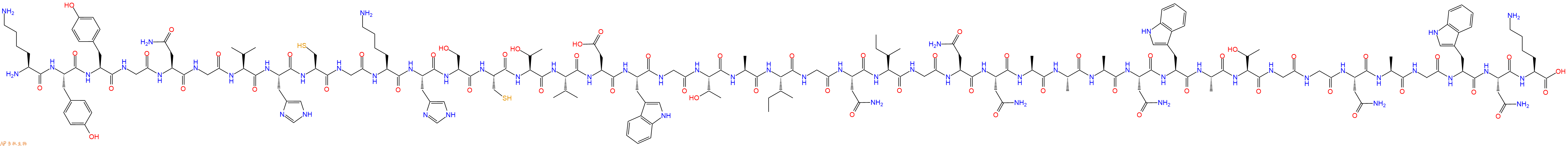 专肽生物产品Lys-Tyr-Tyr-Gly-Asn-Gly-Val-His-Cys-Gly-Lys-His-Se