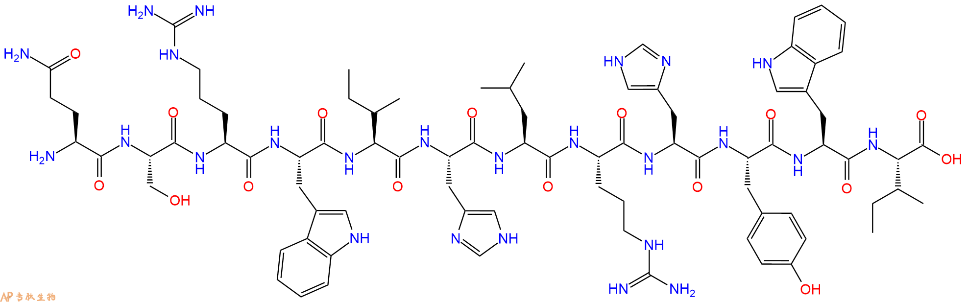 专肽生物产品十二肽QSRWIHLRHYWI