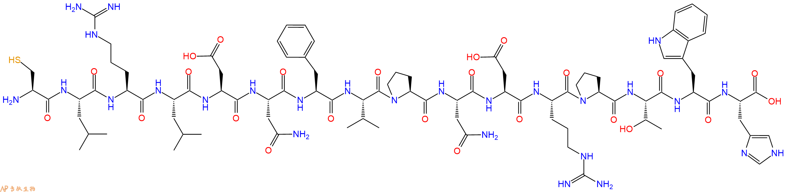 专肽生物产品十六肽CLRLDNFVPNDRPTWH