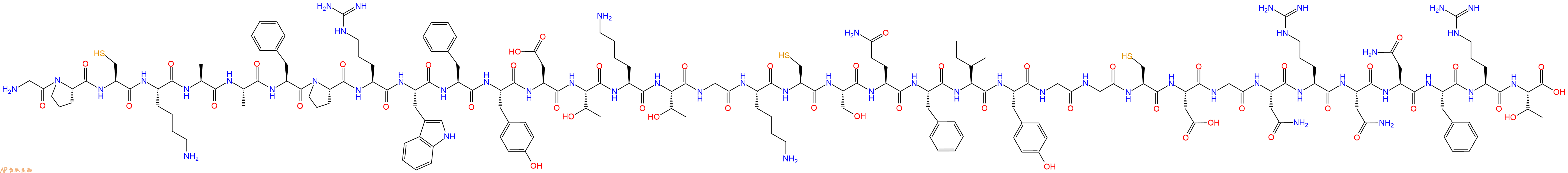 专肽生物产品Gly-Pro-Cys-Lys-Ala-Ala-Phe-Pro-Arg-Trp-Phe-Tyr-As