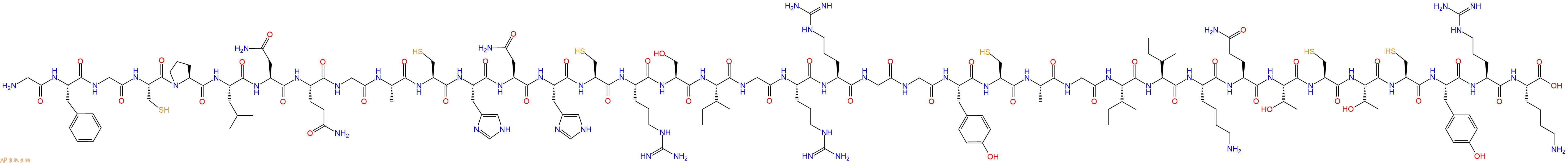 专肽生物产品Gly-Phe-Gly-Cys-Pro-Leu-Asn-Gln-Gly-Ala-Cys-His-As