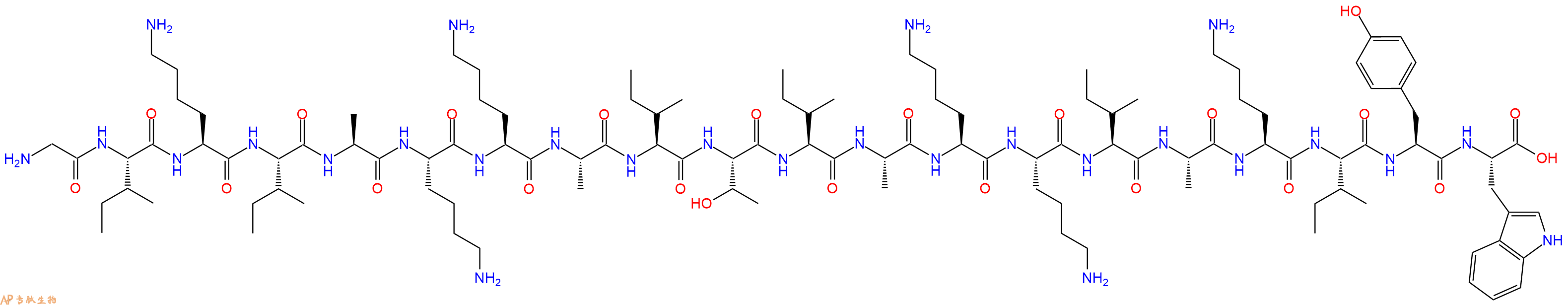 专肽生物产品二十肽GIKIAKKAITIAKKIAKIYW