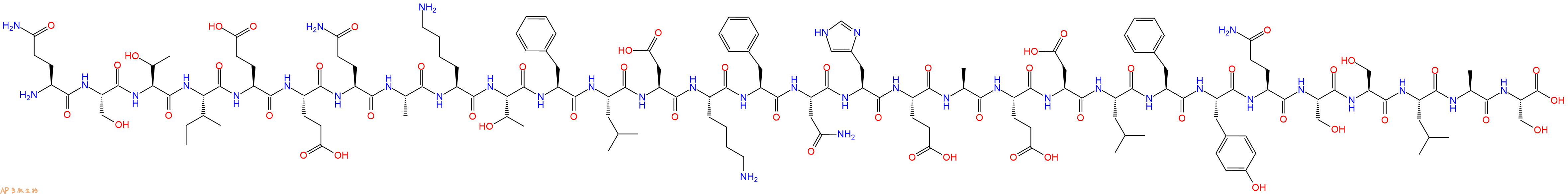 专肽生物产品Gln-Ser-Thr-Ile-Glu-Glu-Gln-Ala-Lys-Thr-Phe-Leu-As