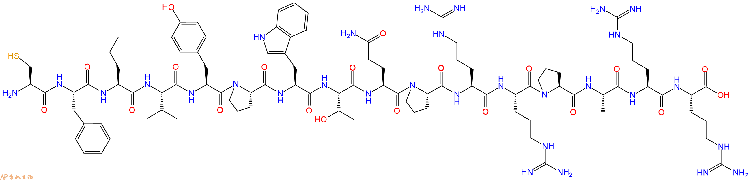 专肽生物产品十六肽CFLVYPWTQPRRPARR