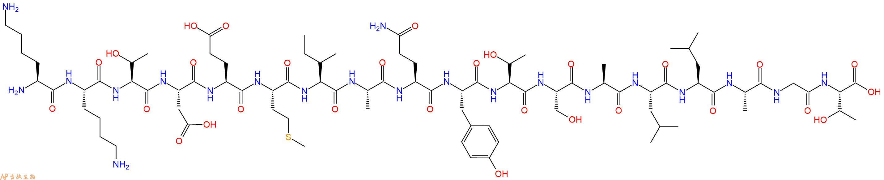 专肽生物产品十八肽KKTDEMIAQYTSALLAGT