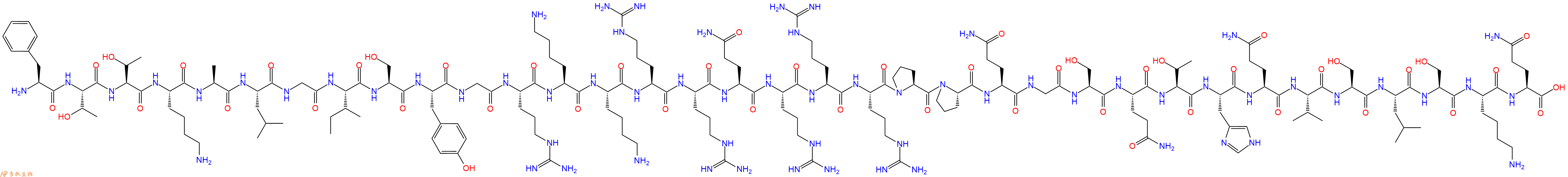 专肽生物产品Phe-Thr-Thr-Lys-Ala-Leu-Gly-Ile-Ser-Tyr-Gly-Arg-Ly