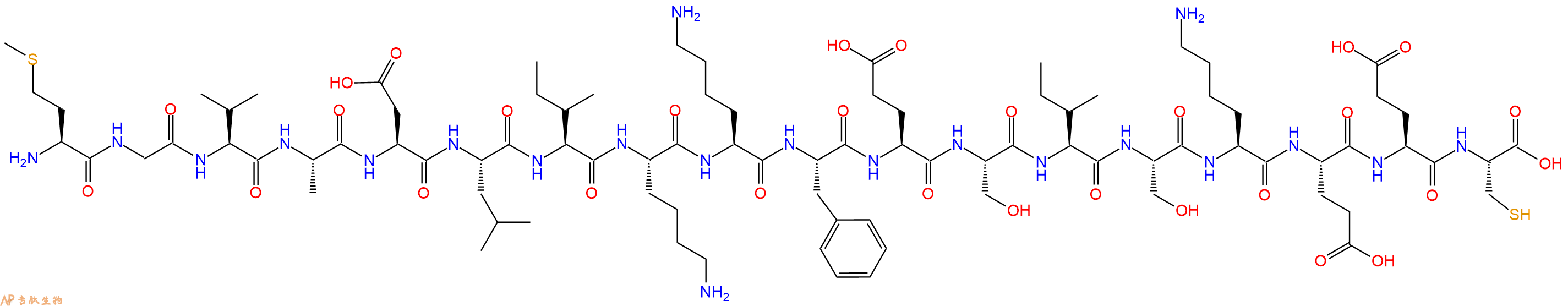专肽生物产品十八肽MGVADLIKKFESISKEEC