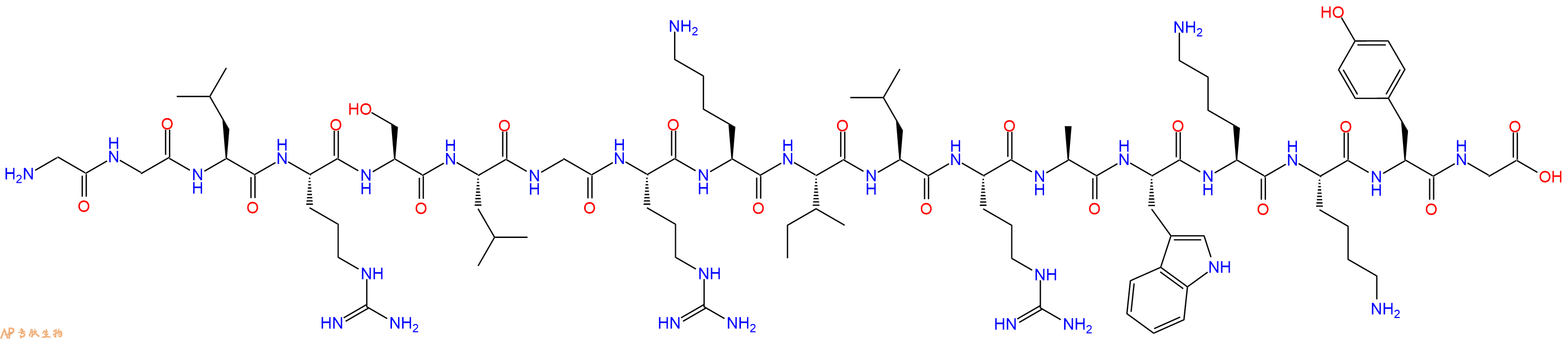 专肽生物产品十八肽GGLRSLGRKILRAWKKYG