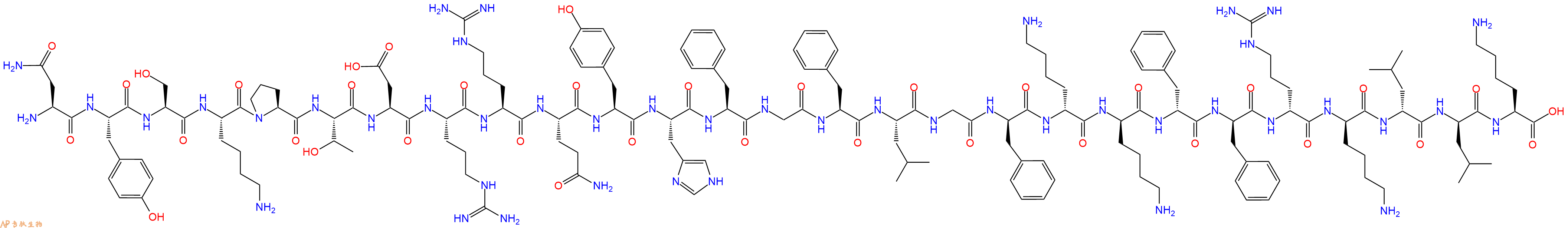 专肽生物产品二十七肽NYSKPTDRRQYHFGFLG-DPhe-DLys-DLys-DPhe-DPhe-DAr