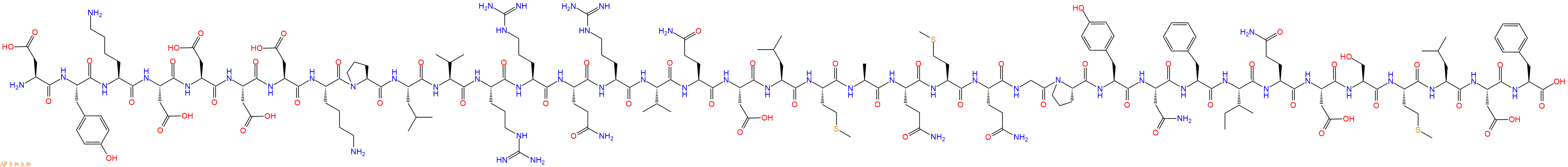 专肽生物产品Asp-Tyr-Lys-Asp-Asp-Asp-Asp-Lys-Pro-Leu-Val-Arg-Ar