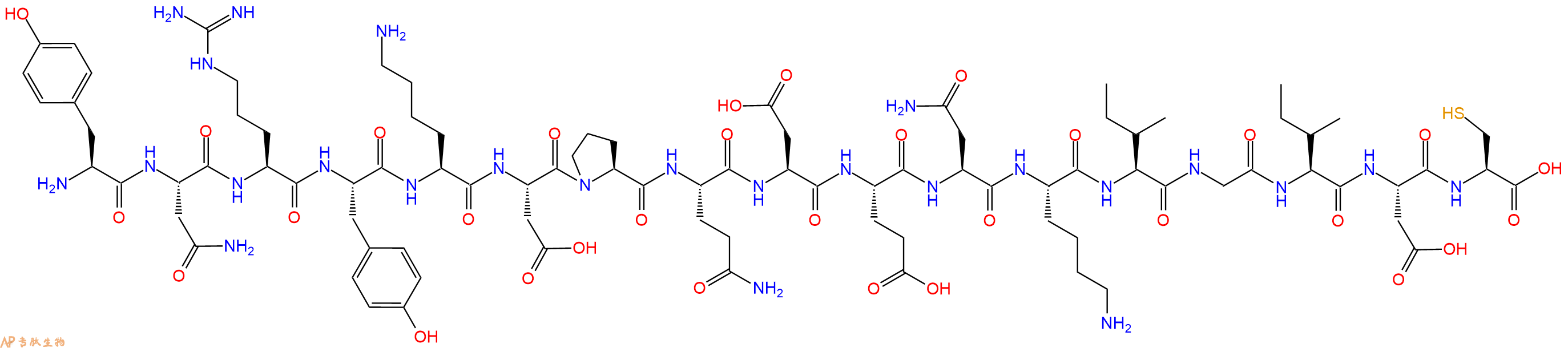 专肽生物产品十七肽YNRYKDPQDENKIGIDC
