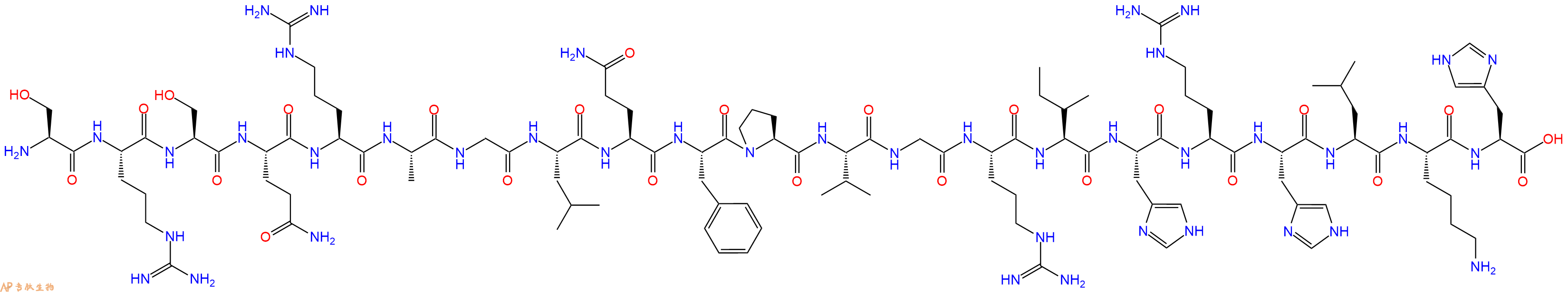 专肽生物产品二十一肽SRSQRAGLQFPVGRIHRHLKH