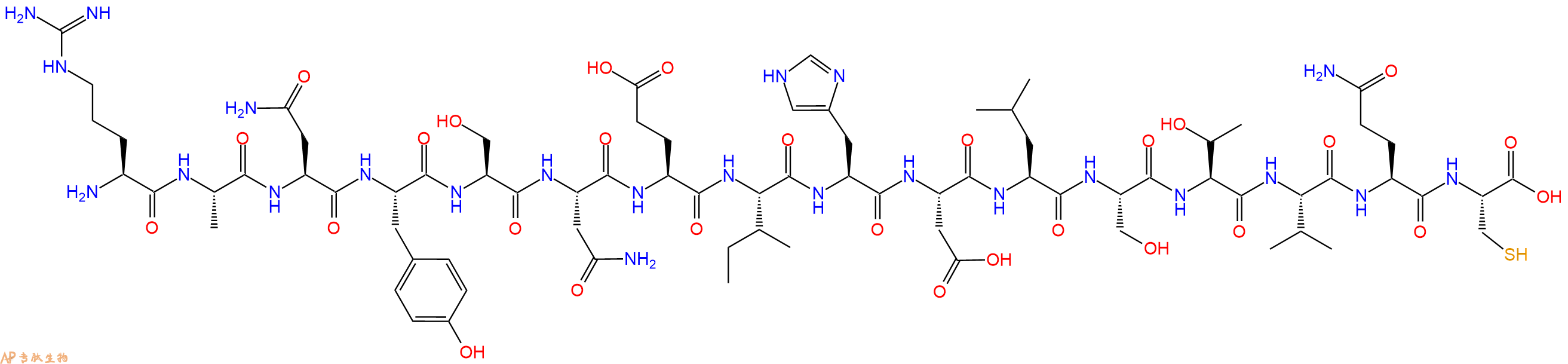 专肽生物产品十六肽RANYSNEIHDLSTVQC