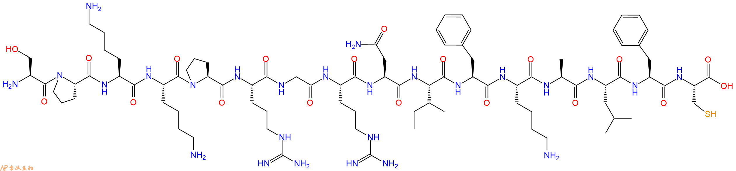 专肽生物产品十六肽SPKKPRGRNIFKALFC