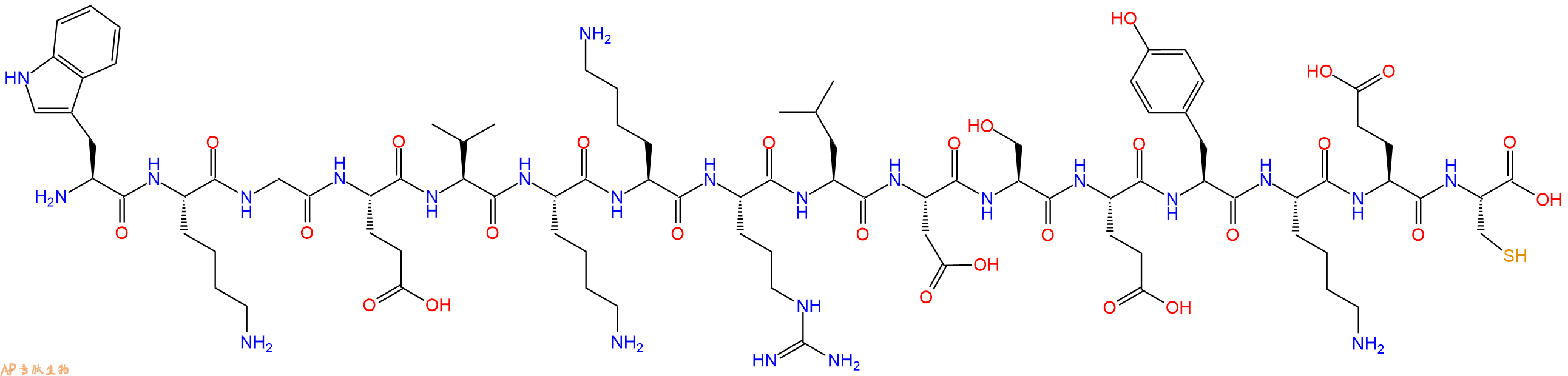专肽生物产品十六肽WKGEVKKRLDSEYKEC