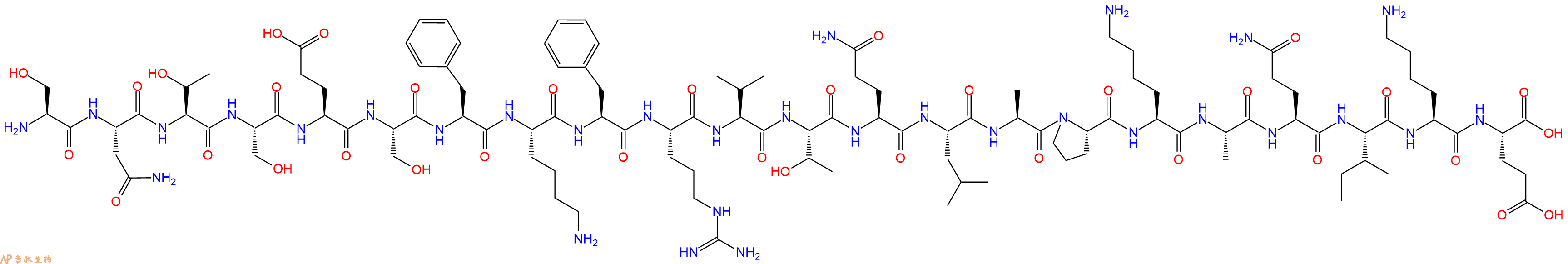 专肽生物产品二十二肽SNTSESFKFRVTQLAPKAQIKE