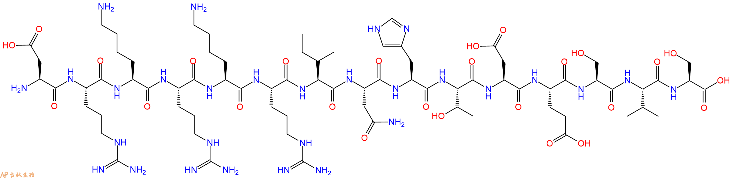 专肽生物产品十五肽DRKRKRINHTDESVS
