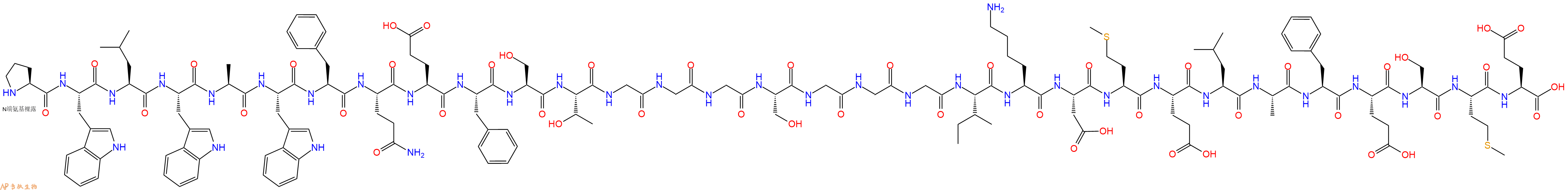 专肽生物产品Pro-Trp-Leu-Trp-Ala-Trp-Phe-Gln-Glu-Phe-Ser-Thr-Gl