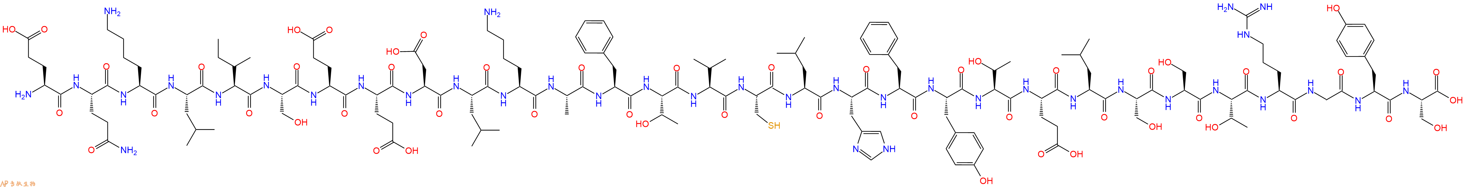 专肽生物产品Glu-Gln-Lys-Leu-Ile-Ser-Glu-Glu-Asp-Leu-Lys-Ala-Ph