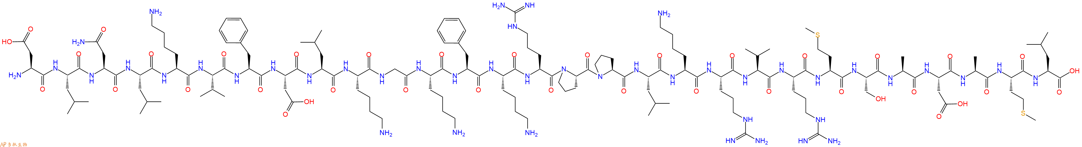专肽生物产品Asp-Leu-Asn-Leu-Lys-Val-Phe-Asp-Leu-Lys-Gly-Lys-Ph