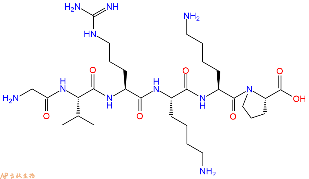 专肽生物产品六肽Gly-Val-Arg-Lys-Lys-Pro