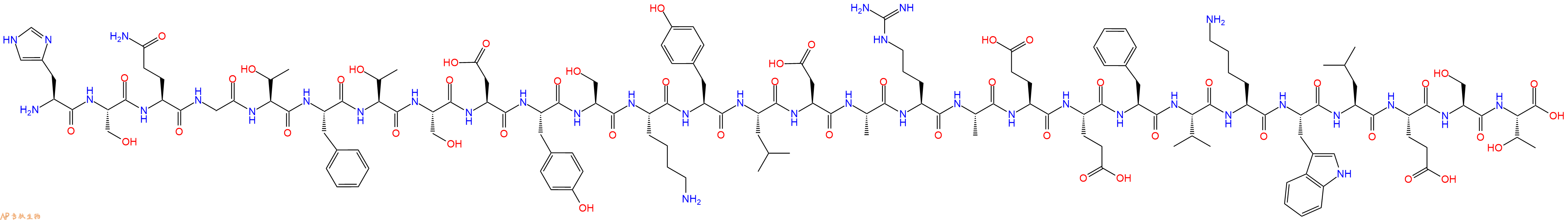 专肽生物产品His-Ser-Gln-Gly-Thr-Phe-Thr-Ser-Asp-Tyr-Ser-Lys-Ty