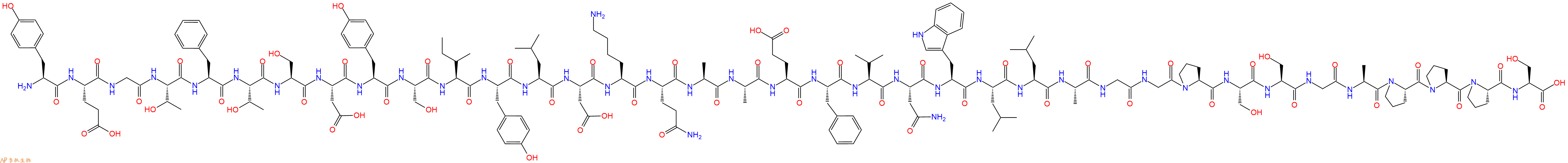 专肽生物产品Tyr-Glu-Gly-Thr-Phe-Thr-Ser-Asp-Tyr-Ser-Ile-Tyr-Le