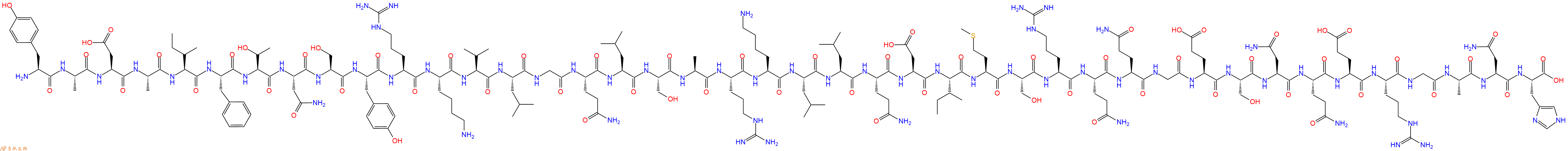 专肽生物产品Tyr-Ala-Asp-Ala-Ile-Phe-Thr-Asn-Ser-Tyr-Arg-Lys-Va