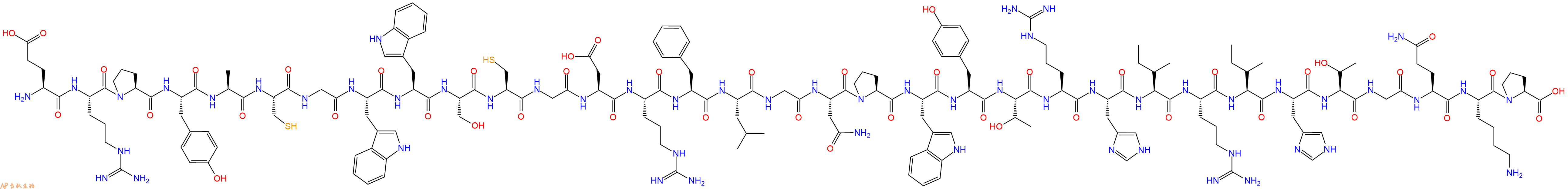 专肽生物产品Glu-Arg-Pro-Tyr-Ala-Cys-Gly-Trp-Trp-Ser-Cys-Gly-As