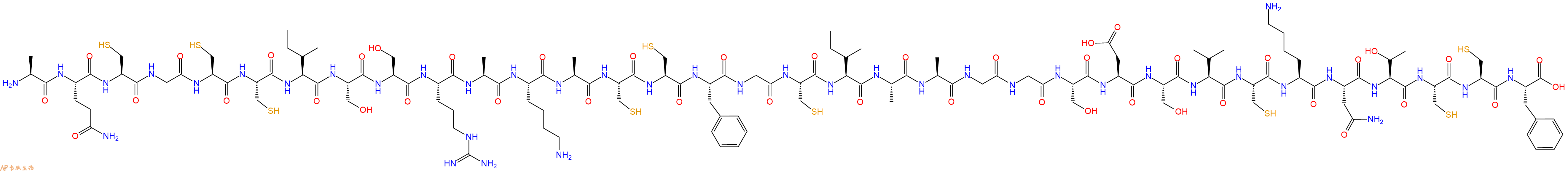 专肽生物产品Ala-Gln-Cys-Gly-Cys-Cys-Ile-Ser-Ser-Arg-Ala-Lys-Al