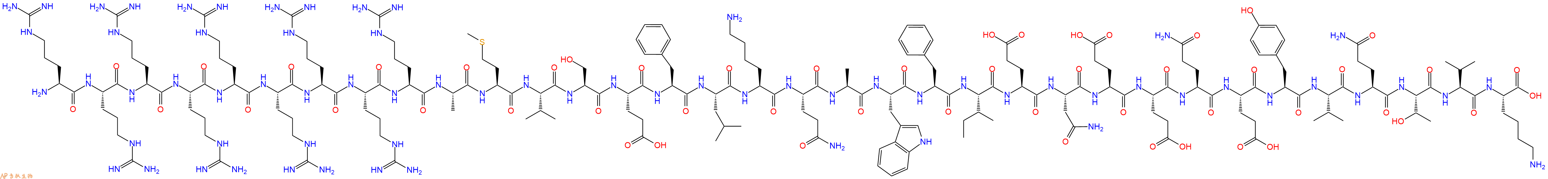 专肽生物产品Arg-Arg-Arg-Arg-Arg-Arg-Arg-Arg-Arg-Ala-Met-Val-Se