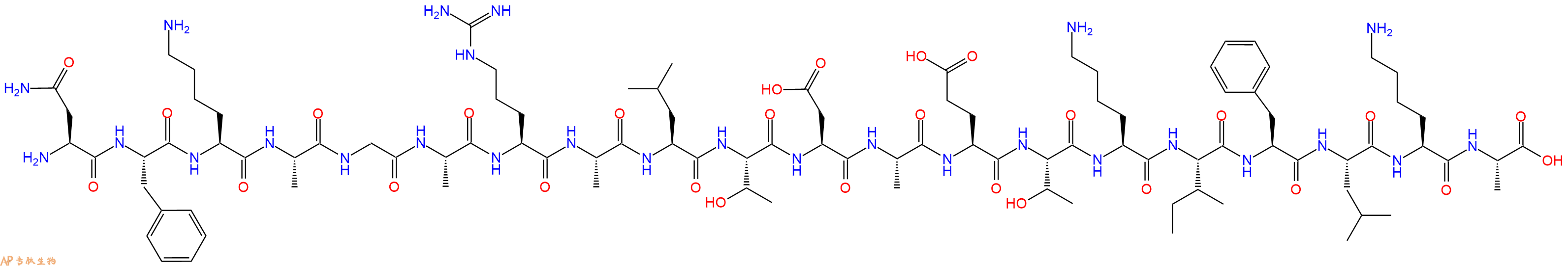 专肽生物产品二十肽NFKAGARALTDAETKIFLKA