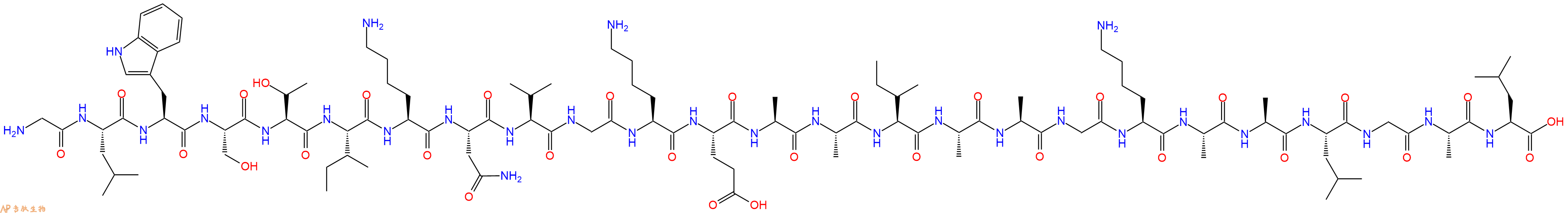 专肽生物产品二十五肽GLWSTIKNVGKEAAIAAGKAALGAL