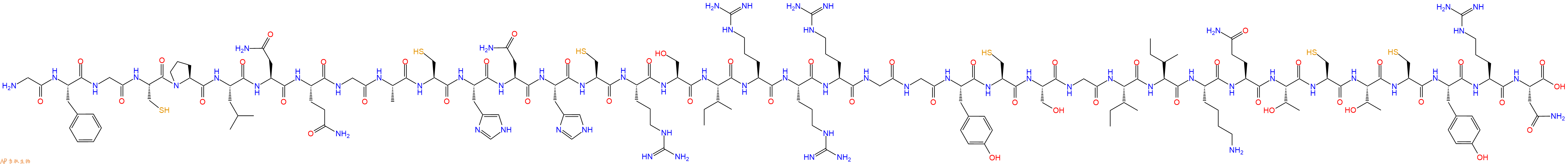 专肽生物产品Gly-Phe-Gly-Cys-Pro-Leu-Asn-Gln-Gly-Ala-Cys-His-As
