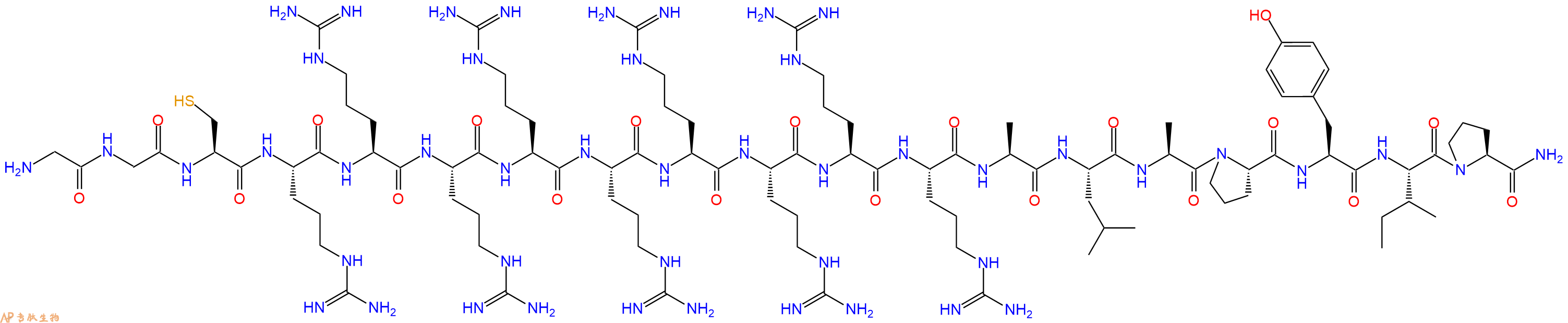 专肽生物产品十九肽GGCRRRRRRRRRALAPYIP-NH2