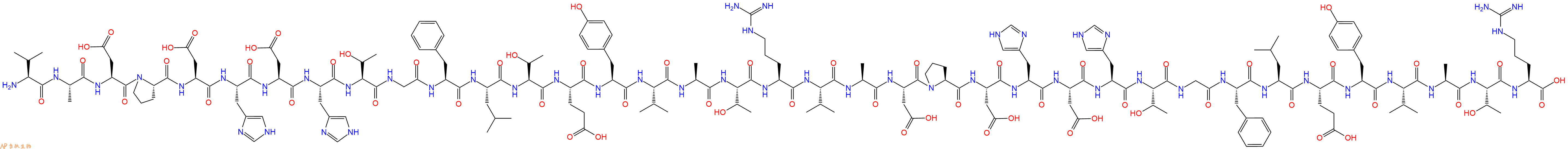 专肽生物产品Val-Ala-Asp-Pro-Asp-His-Asp-His-Thr-Gly-Phe-Leu-Th